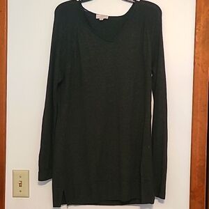 Loft dark gray long sweater tunic Sz L